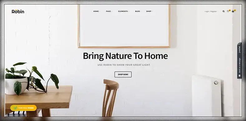 Robin - Um tema WordPress de móveis WooCommerce
