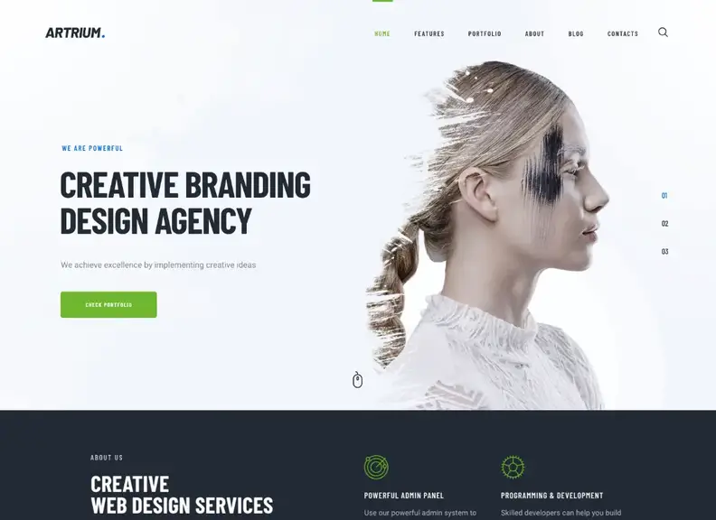 Artrium |  Yaratıcı ajans ve web stüdyosu için WordPress teması