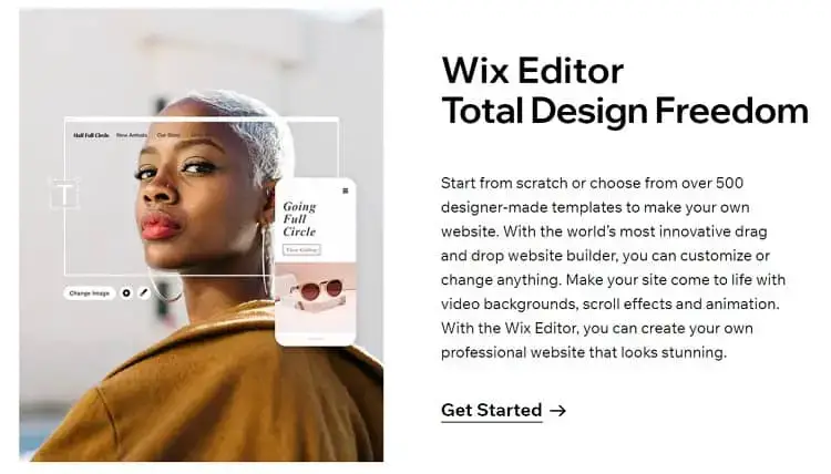 Fleksibilitas desain Wix