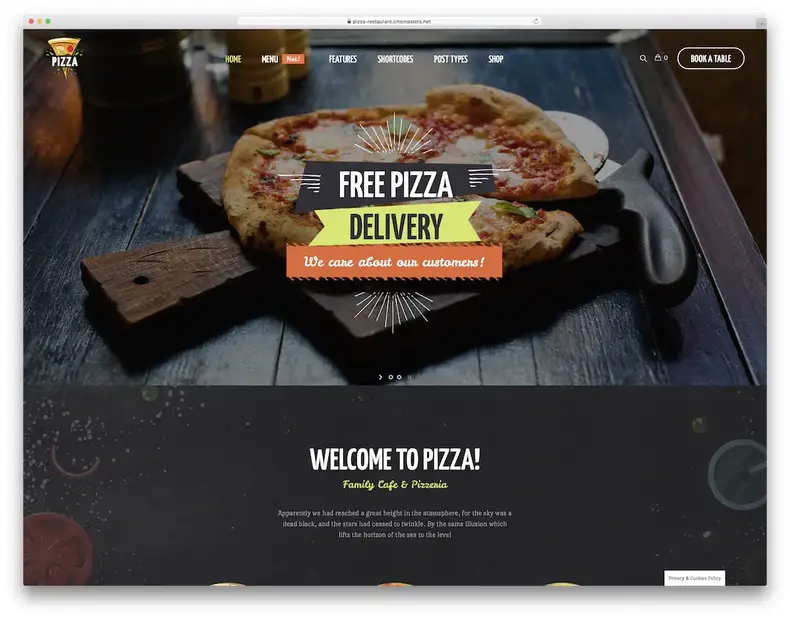pizzeria pizza maison thème wordpress
