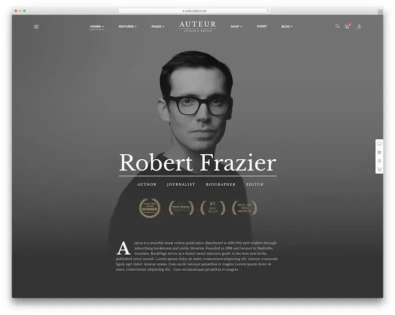 tema wordpress personalizável autor