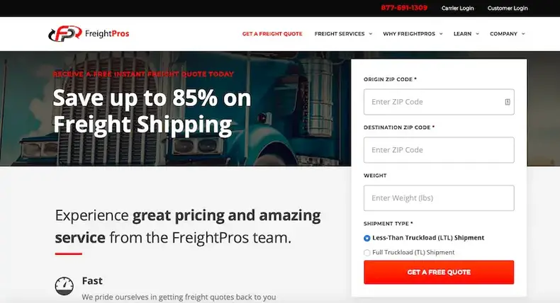 أفضل شركات الخدمات اللوجستية لأطراف ثالثة: نموذج FreightPros