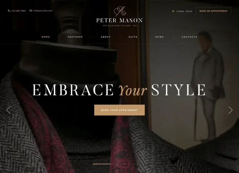 Peter Mason |  Tema WordPress khusus untuk toko pakaian dan penjahit