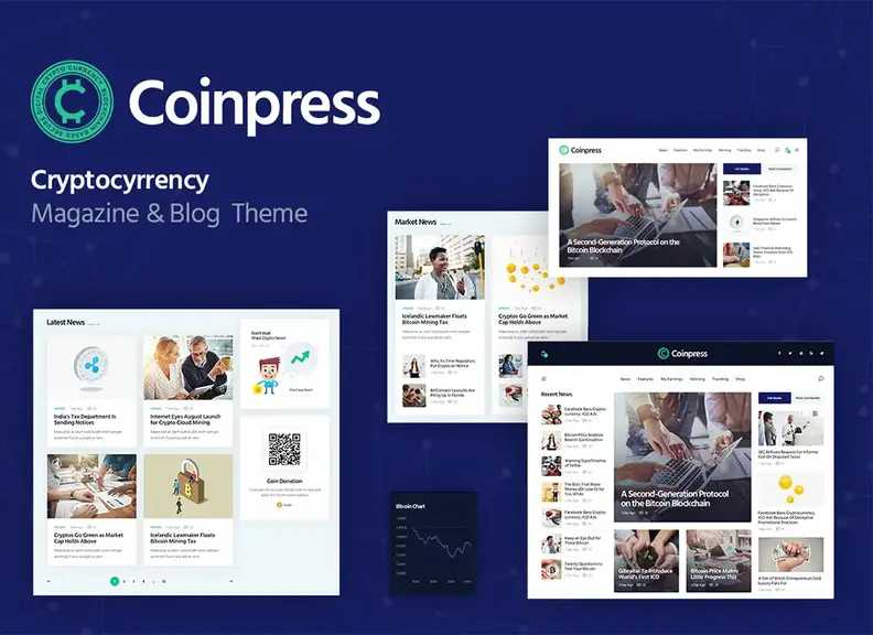 Coinpress |  Tema WordPress per blog e riviste di criptovaluta