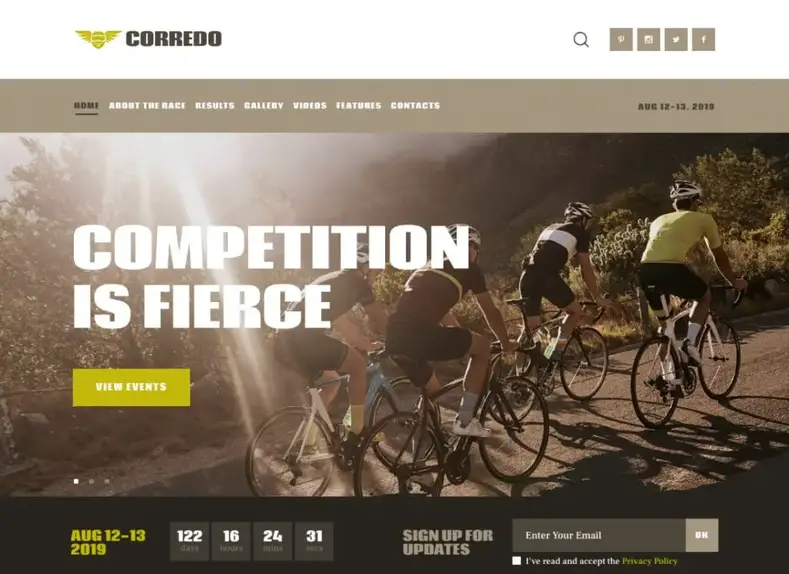 lari |  Tema WordPress untuk acara olahraga dan balap sepeda