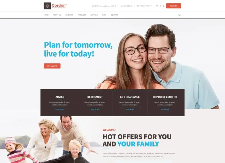 Gordon |  Tema WordPress de Companhia de Seguros e Investimentos