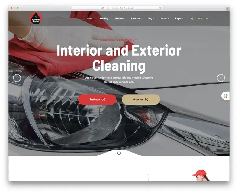 tema wordpress cuci mobil aqualine