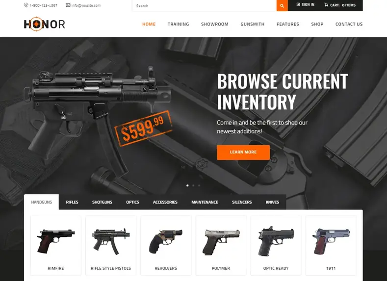 Honra |  Tema WordPress Loja de Armas e Clube de Tiro