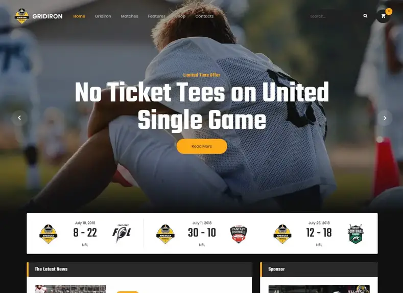 Grelha |  Time de futebol e tema WordPress da NFL