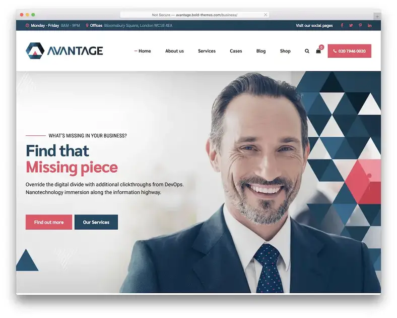 tema wordpress de consultoria avantage