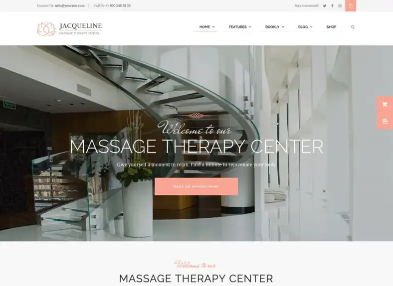 Jacqueline |  Spa & Salon de Massage Beauté Thème WordPress + Elementor