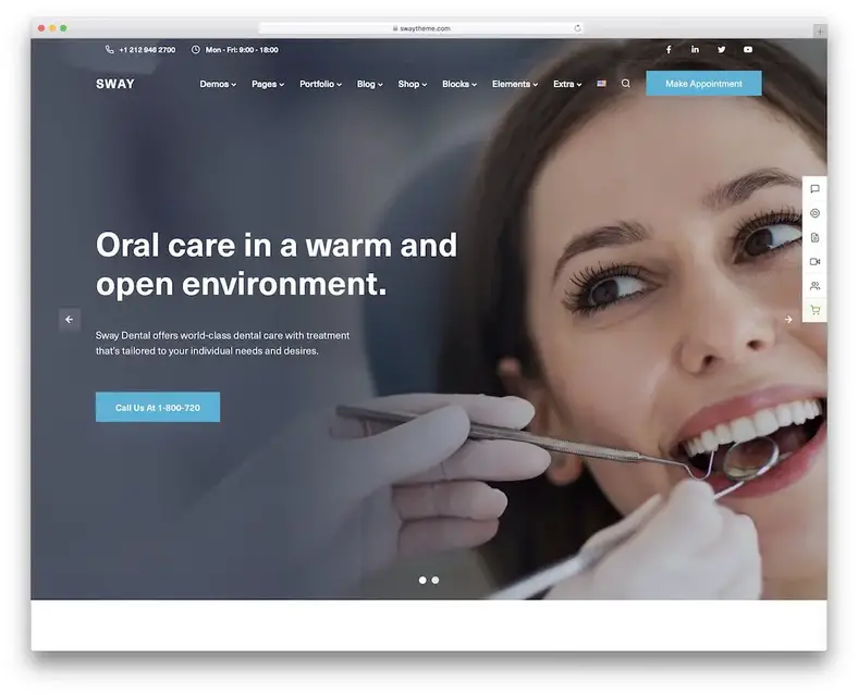 influenciar o tema do dentista wordpress