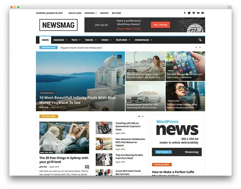 newsmag clean - časopisová téma