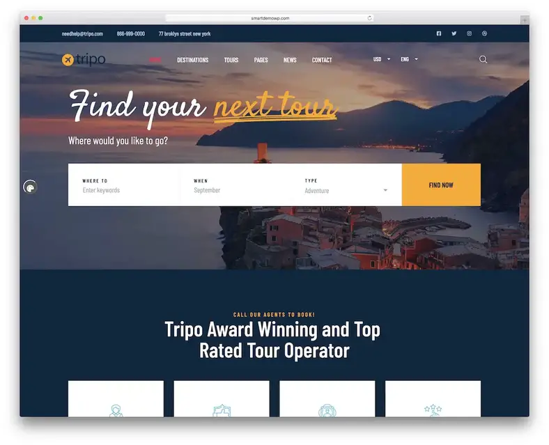 tema de viagem tripo wordpress