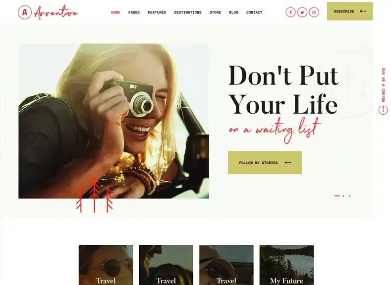Aventure |  Thème WordPress pour blog personnel sur les voyages et le style de vie