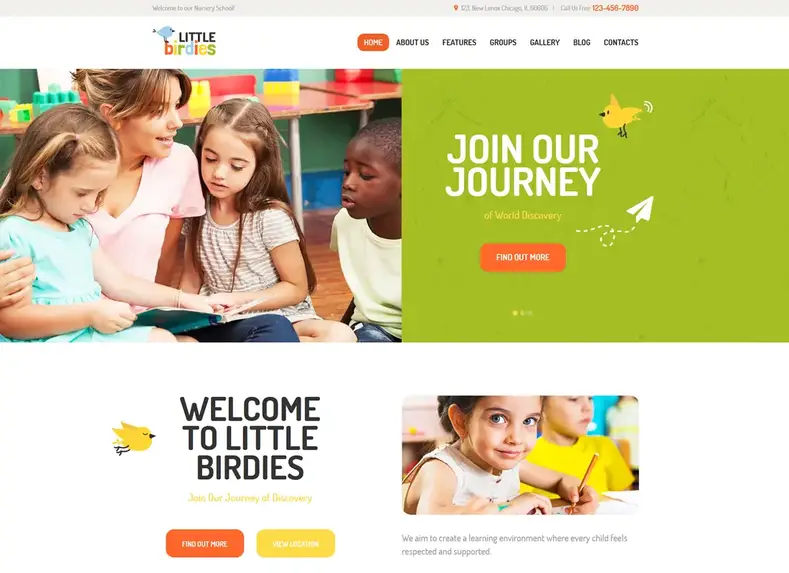 passarinhos |  Um tema WordPress infantil multiuso