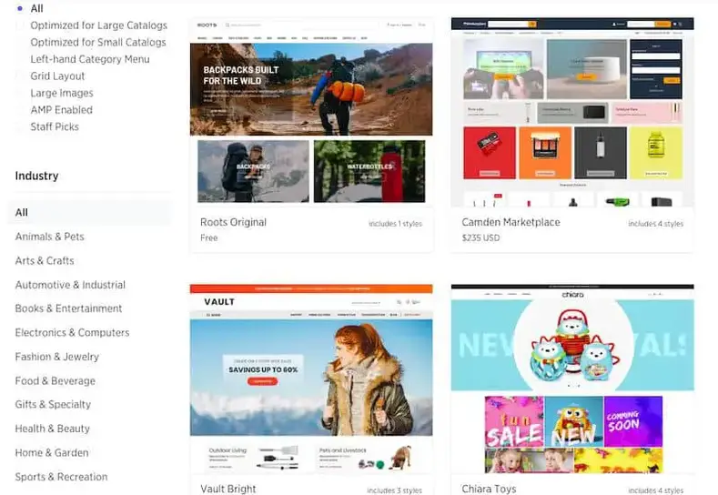 قوالب BigCommerce المدفوعة