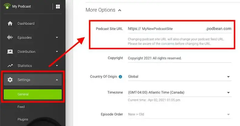 Subdomínio Podbean