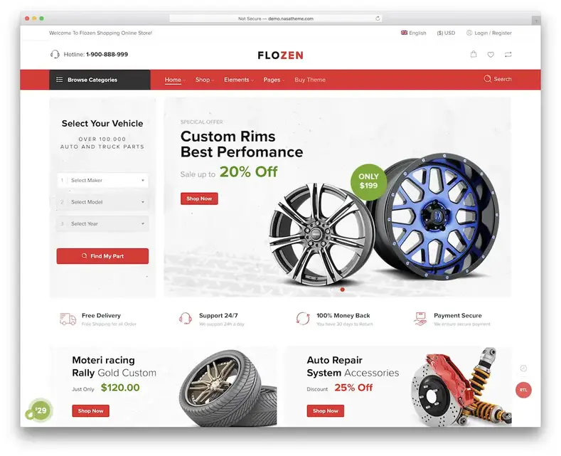 tema wordpress layanan otomatis flozen