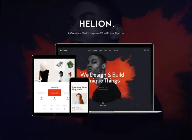 Hélion |  Portfolio créatif personnel Thème WordPress + Boutique