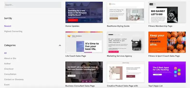 Tema dan template halaman utama