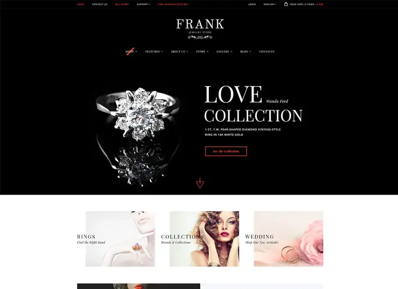 Frank |  Perhiasan & Jam Tangan Tema WordPress Mewah Toko Online