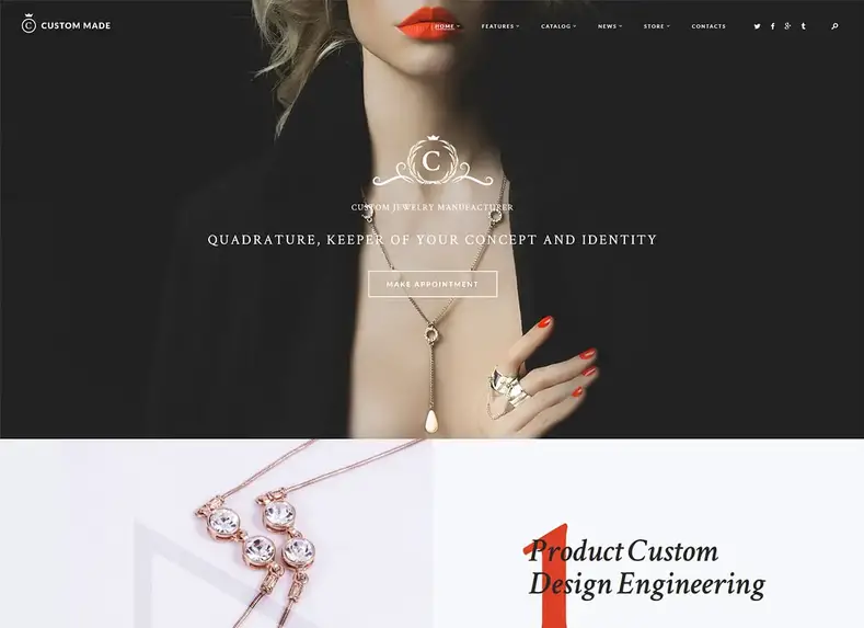Dibuat khusus |  Pembuat Perhiasan & Toko Tema WordPress Mewah