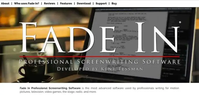 Bedste manuskriptskrivningssoftware: Fade In