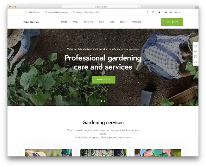 giardiniere giardinaggio paesaggistica tema wordpress