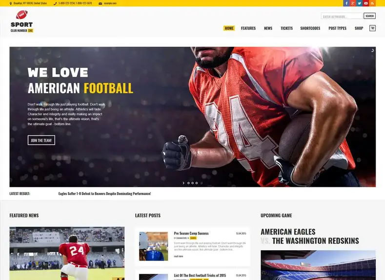 klub olahraga |  Tema WordPress Sepak Bola, Sepak Bola, Berita Olahraga