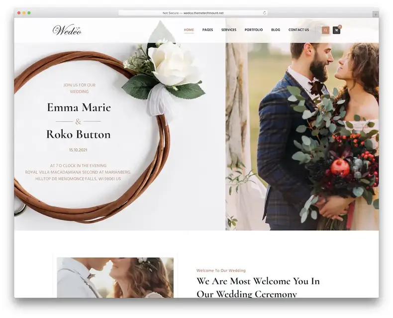 thème de mariage wordpress wedco