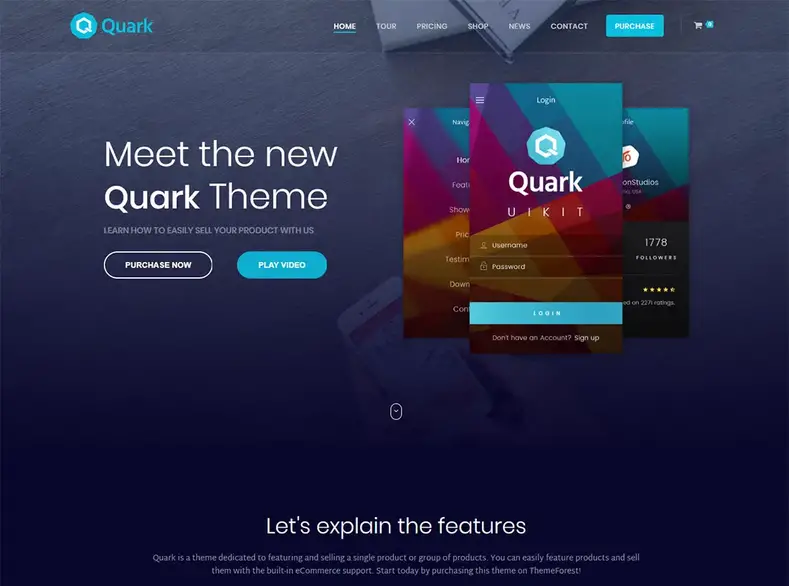 Quark - Thème WordPress à produit unique