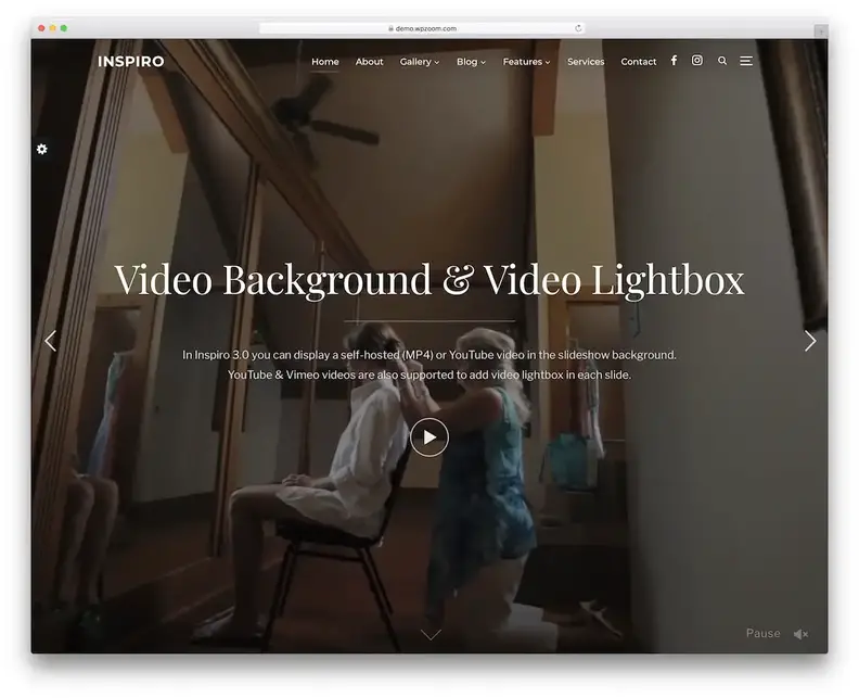 inspirovat pozadí videa s tématem wordpress