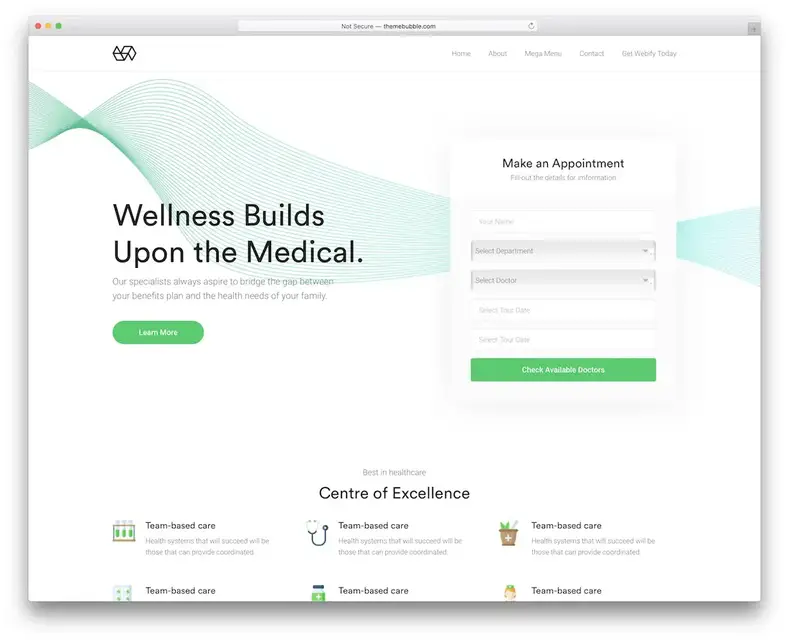 webify wordpress dentiste thème avec prise de rendez-vous