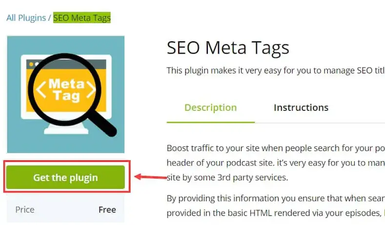 Podbean: SEO Meta Tags Plugin