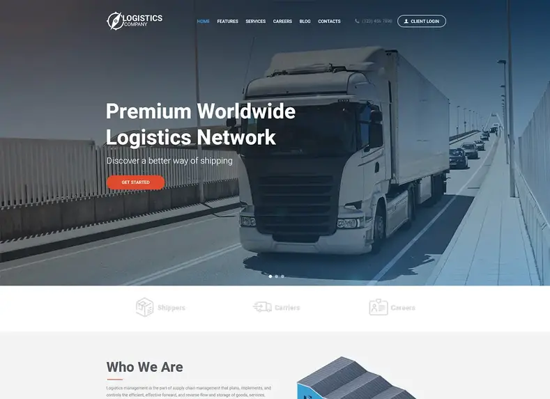 Perusahaan Logistik |  Tema WordPress Logistik / Transportasi / Pergudangan