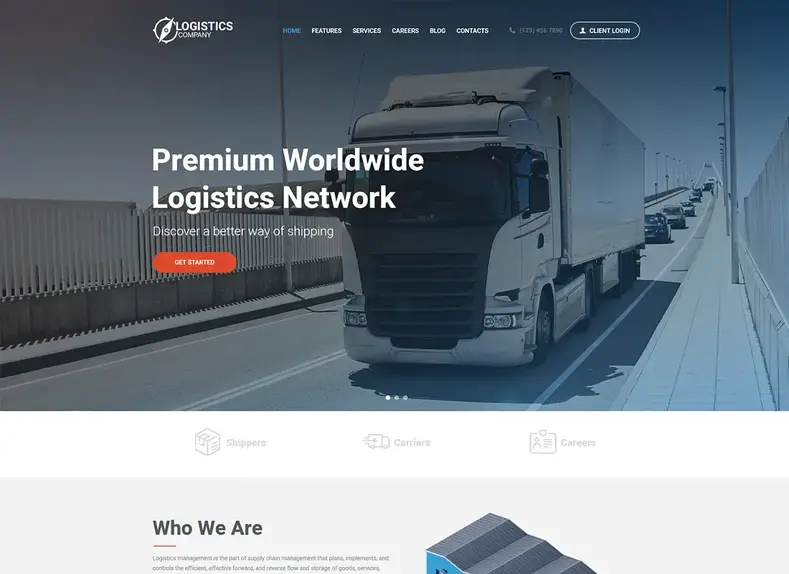 Société de logistique |  Thème WordPress Logistique / Transport / Entreposage