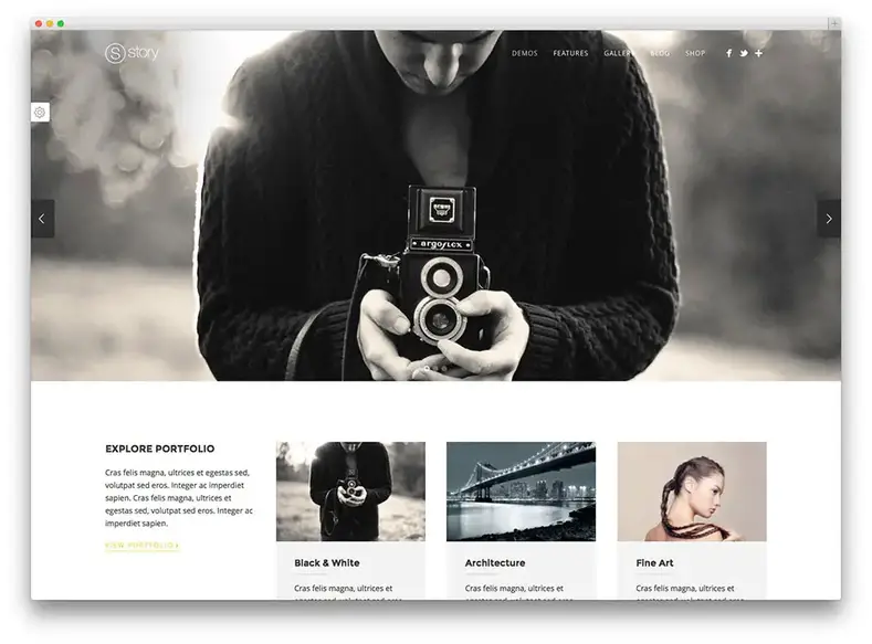 história - tema WordPress criativo
