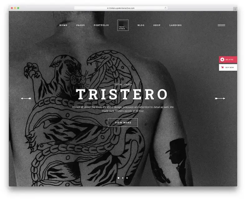 thème wordpress du salon de tatouage triste