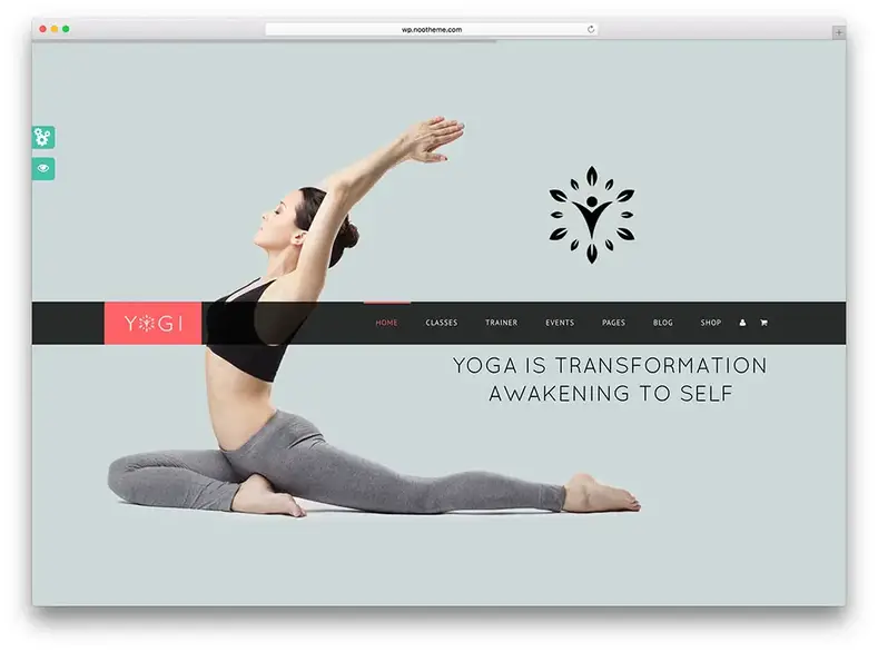 yogi - thème de yoga en plein écran