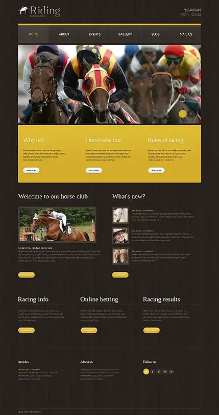 Tema WordPress Corrida de Cavalos