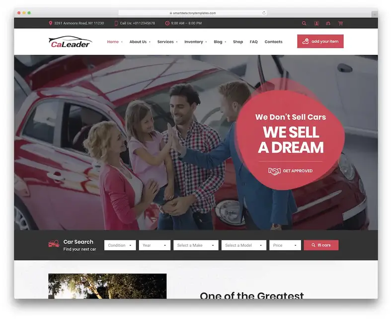 tema wordpress caleader de concessionária de carros