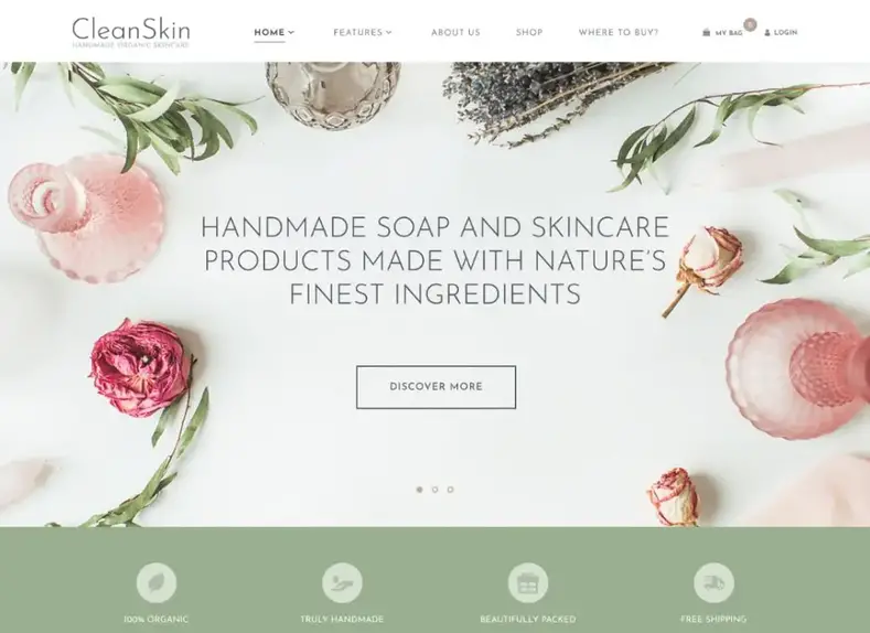 Sabun Organik Buatan Tangan & Toko Kosmetik Alami Tema WordPress