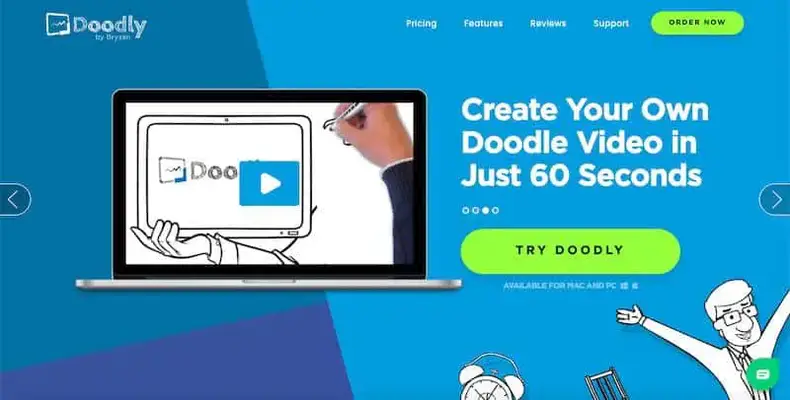 Doodly - seret dan lepas pembuat video doodle