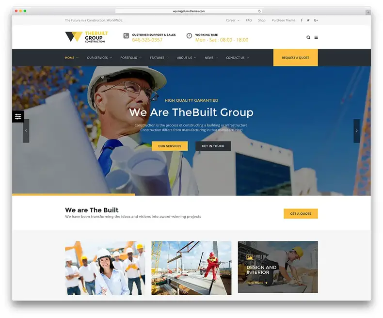il modello di sito web di un'azienda-di-costruzione-leggera