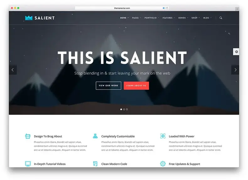saillant - thème du design plat