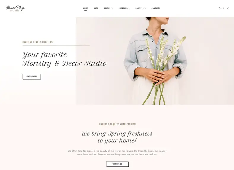 Fleuriste |  Boutique fleuriste et boutique de décoration thème WordPress
