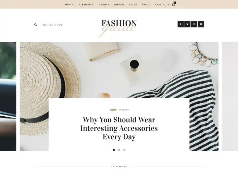 Guide de la mode |  Thème WordPress pour magazine et style de vie en ligne