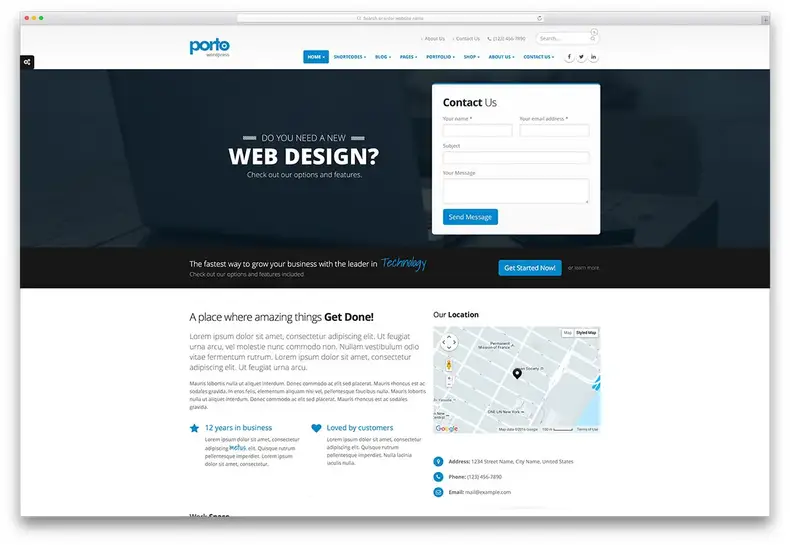 modèle de page de destination porto-multipurpose