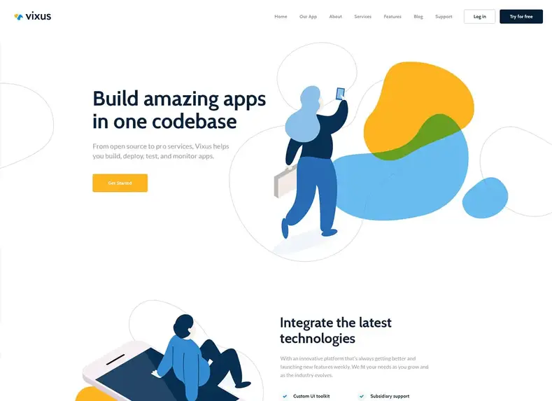 Vixus |  Tema Halaman Arahan WordPress untuk Aplikasi Rumah & Seluler